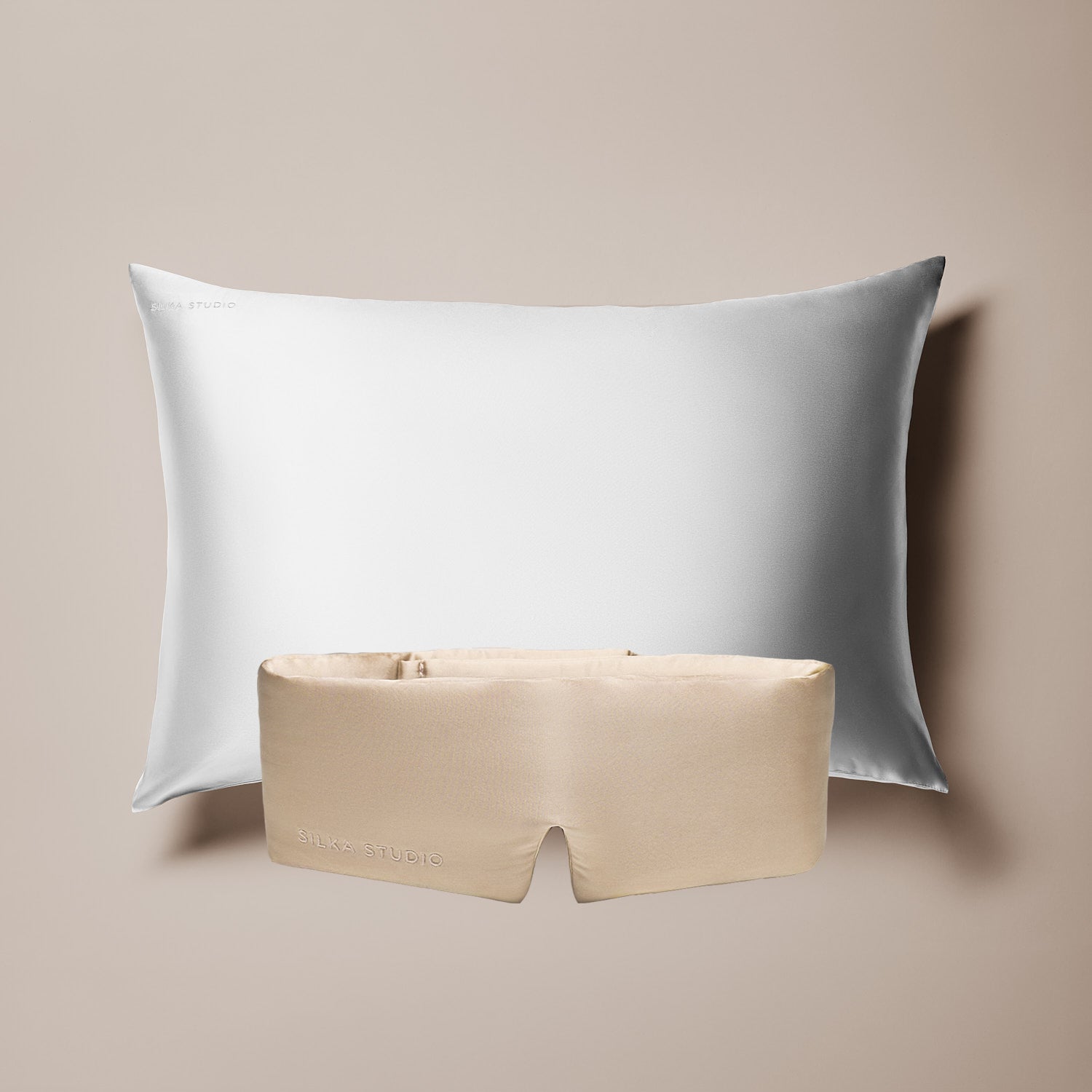 Set sueño profundo · Blanco y champagne