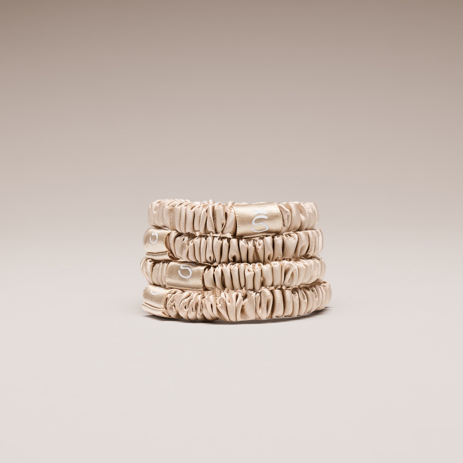 Coletero de seda pequeño (pack 4) - Champagne